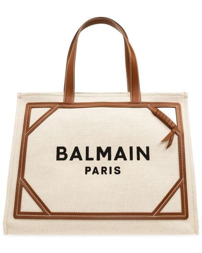 Balmain Logo 'shopper' Bag, - Natural