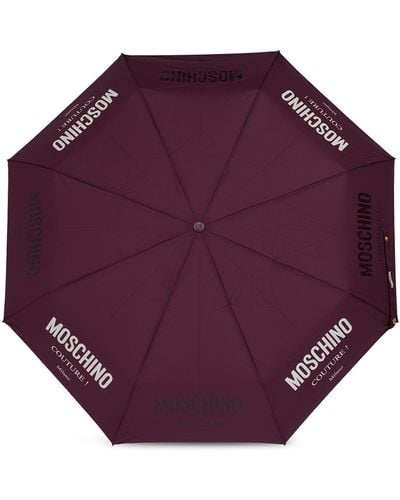 Moschino Umbrella With Logo, - Purple