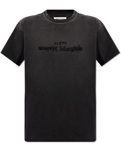 Maison Margiela T-shirt With Logo, - Black