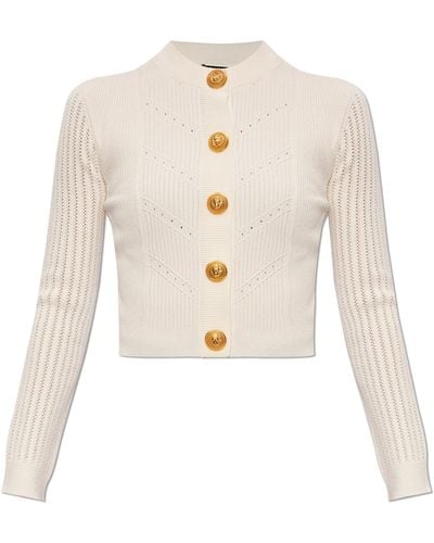 Balmain Cardigan With Decorative Buttons, - White