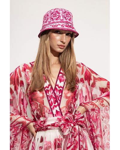 Dolce & Gabbana Patterned Bucket Hat, - Pink