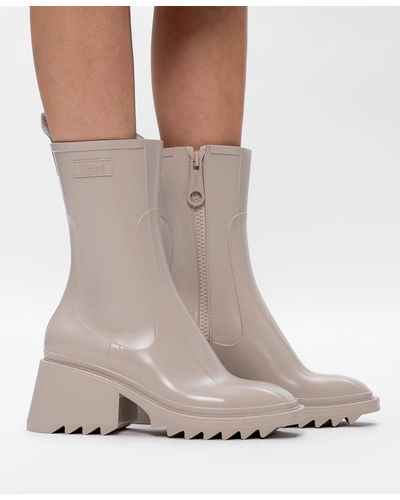 Chloé 'betty' Heeled Ankle Boots - Gray