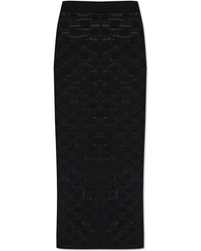 Dolce & Gabbana Skirt With Monogram, - Black