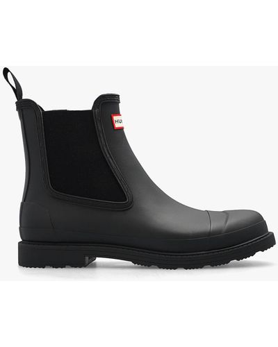 HUNTER 'commando Chelsea' Rain Boots - Black
