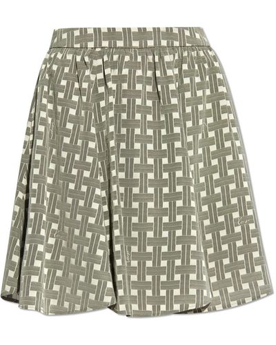 KENZO Plaid Pattern Skirt, - Green