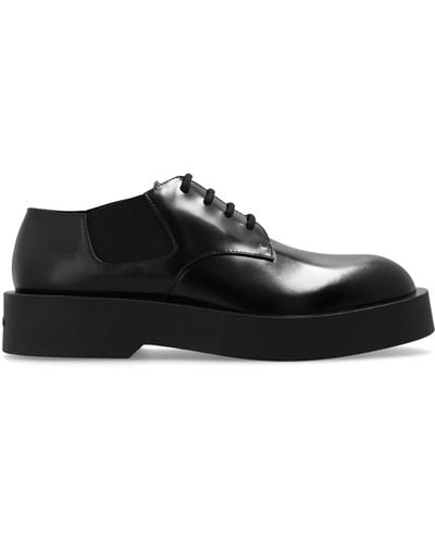 Jil Sander Leather Derby Shoes - Black