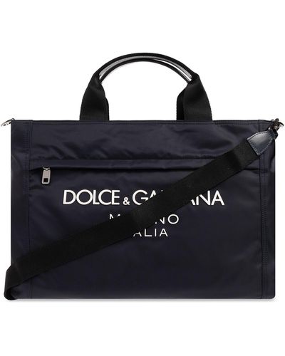 Dolce & Gabbana Shopper Bag With Logo, - Black