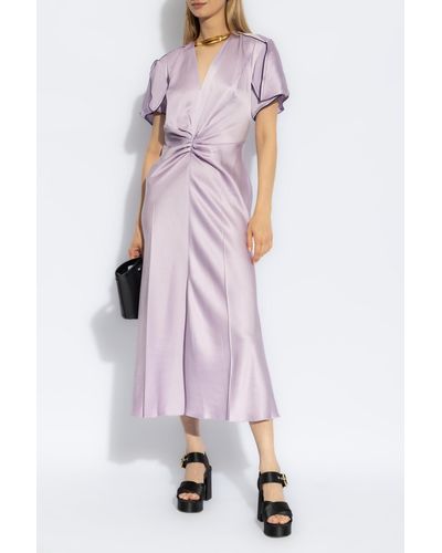 Victoria Beckham Satin Dress - Purple