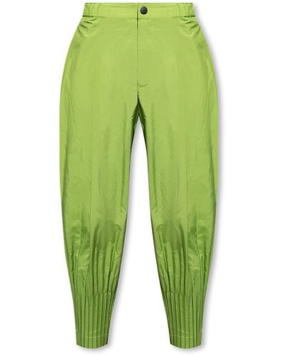 Homme Plissé Issey Miyake Trousers With Pockets - Green