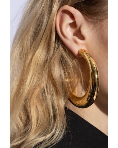 Jacquemus Asymmetrical 'Ovalo' Earrings - Brown