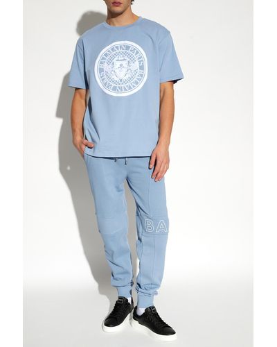 Balmain Cotton T-Shirt - Blue