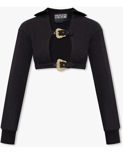 Versace Jeans Couture Sweatshirt With Baroque Buckles - Black