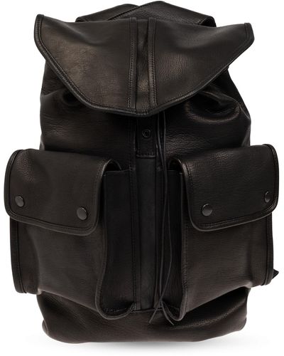 Yohji Yamamoto Leather Backpack, - Black