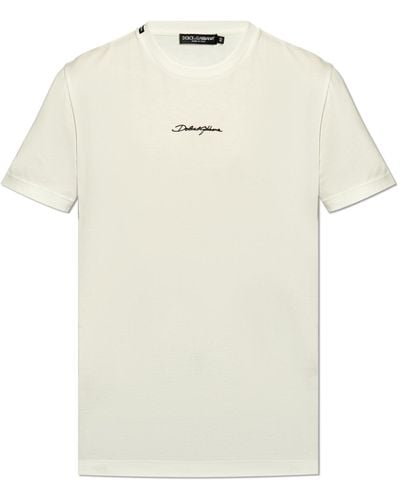 Dolce & Gabbana T-shirt With Logo, - White