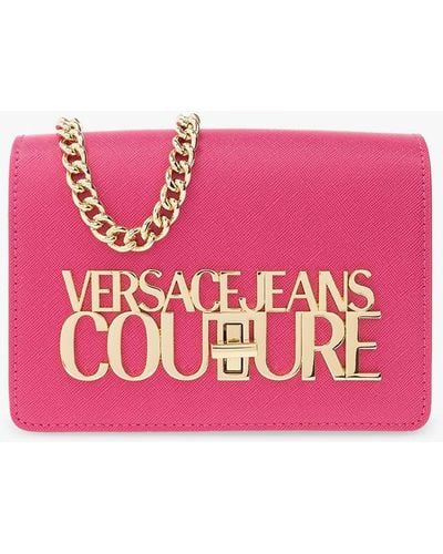 Versace Shoulder Bag With Logo - Pink