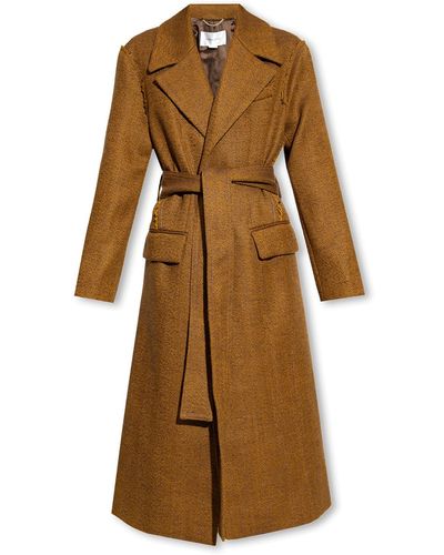 Victoria Beckham Wool Coat - Natural