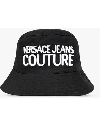 Versace Bucket Hat With Logo - Black