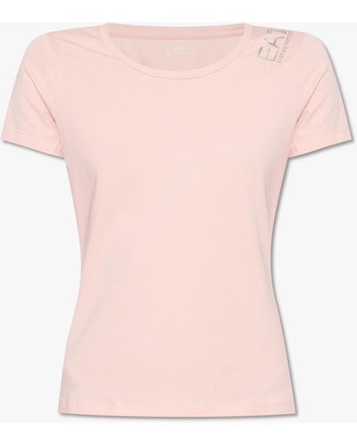 EA7 Top With Logo, - Pink