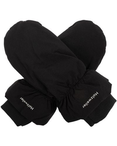 Holzweiler Down Gloves With Logo, - Black