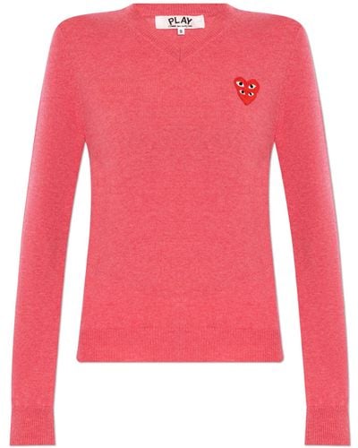 COMME DES GARÇONS PLAY Sweater With Logo - Pink