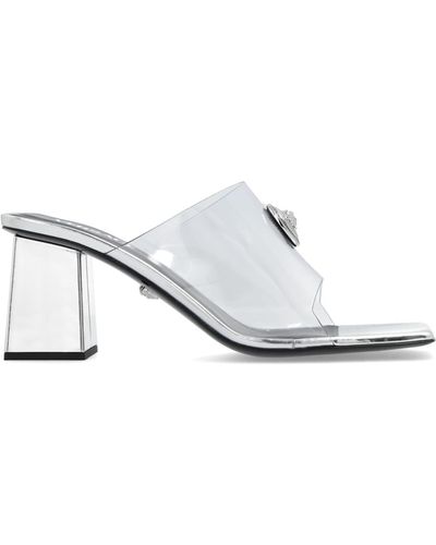 Versace Heeled Slippers - White
