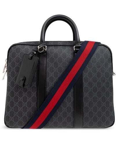 Gucci Monogram Briefcase, - Black