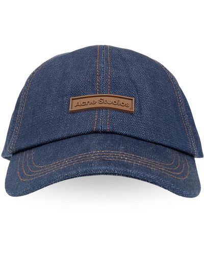 Acne Studios Denim Baseball Cap, - Blue