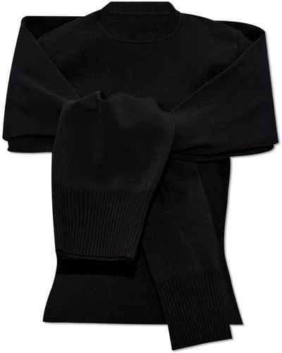 Jacquemus 'rica' Top With Tie Detail, - Black