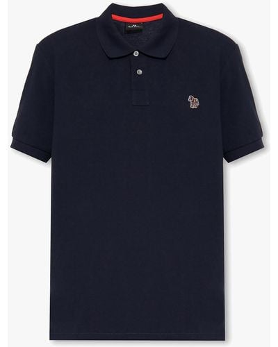 PS by Paul Smith Cotton Polo Shirt - Blue