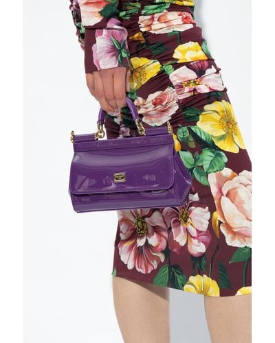 Dolce & Gabbana 'sicily Small' Shoulder Bag, - Purple