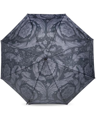 Versace Umbrella With `Barocco` Print - Blue