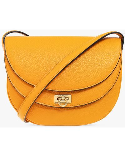 Ferragamo Leather Shoulder Bag - Orange
