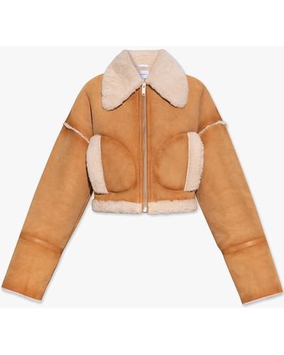 Halfboy Cropped Shearling Coat - White