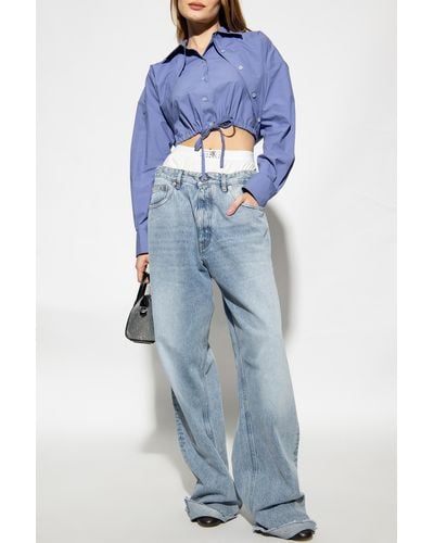 T By Alexander Wang Cropped Shirt - Blue