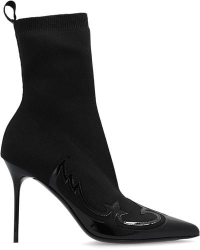 Balmain Heeled Ankle Boots, - Black