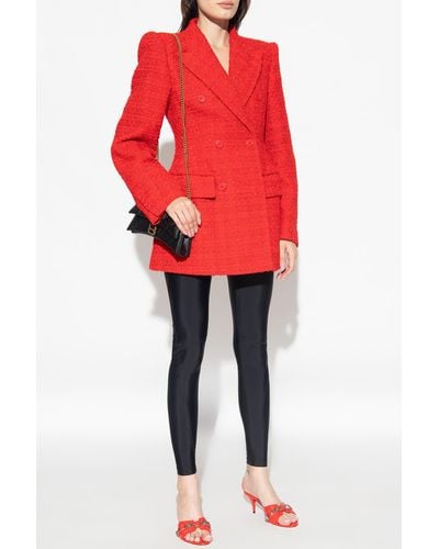 Balenciaga Tweed Blazer - Red