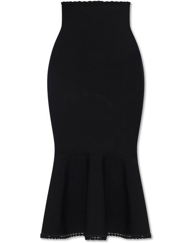 Victoria Beckham Flared Skirt, - Black
