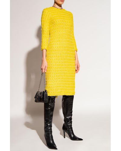 Balenciaga Tweed Dress - Yellow