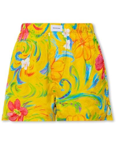 Balenciaga Patterned Shorts - Yellow