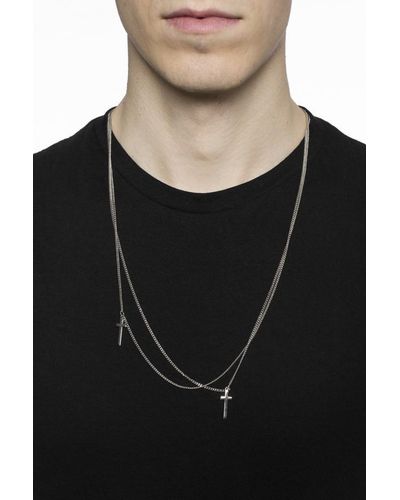 DSquared² Necklace With Charms, - Metallic
