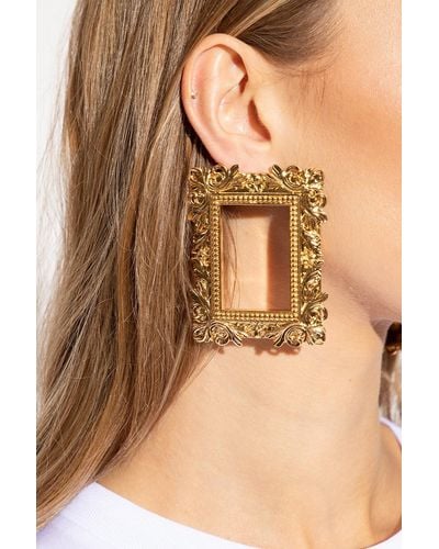 Moschino Baroque Frame Earrings - Natural
