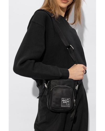Maison Kitsuné Shoulder Bag With Logo, - Black
