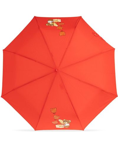 Moschino logo-print umbrella - Red