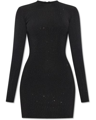 Balenciaga Dress With Sparkling Crystals, - Black