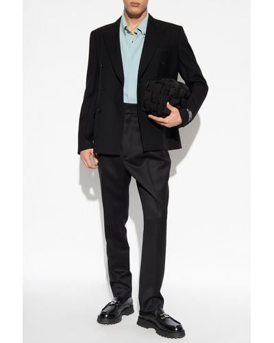 Versace Double-Breasted Blazer - Black