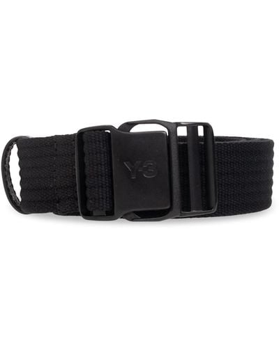 Y-3 Belt With Logo, - Black