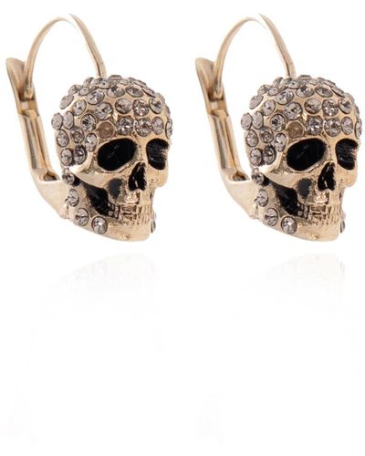 Alexander McQueen Skull-shaped Earrings, - Metallic