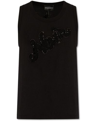 Emporio Armani Sleeveless T-shirt, - Black