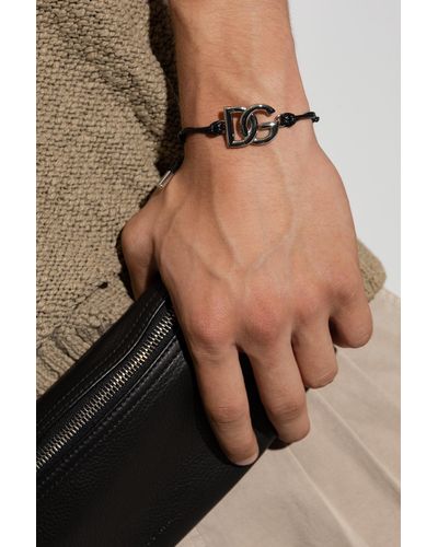 Dolce & Gabbana Bracelet With Logo - Brown