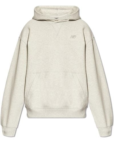 New Balance Hoodie With Logo - Natural